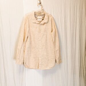 CACTUS BOYS Long Sleeve Button Up Shirt Size 13/14 Tan Specs Roll Tab Sleeve